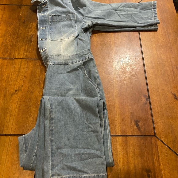 SHEIN Button front denim jumpsuit - Picture 3 of 16